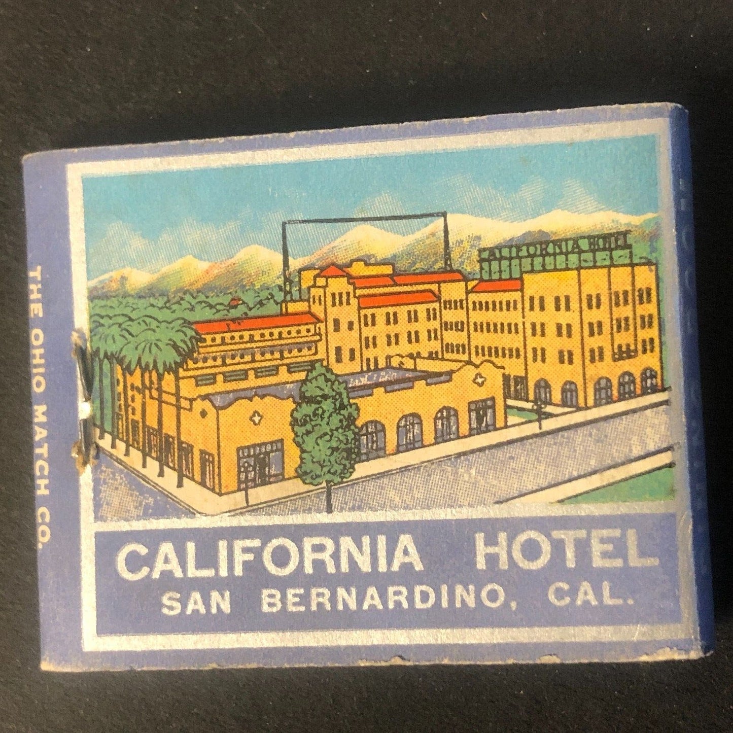California Hotel San Bernardino KFXM Vintage Full Matchbook c1930's-40's