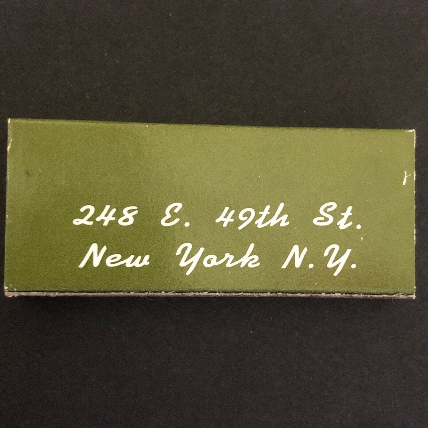 c1970's Wooden Matchbox Matchbook L' Olivier Restaurant - 248 E. 49th St. NYC