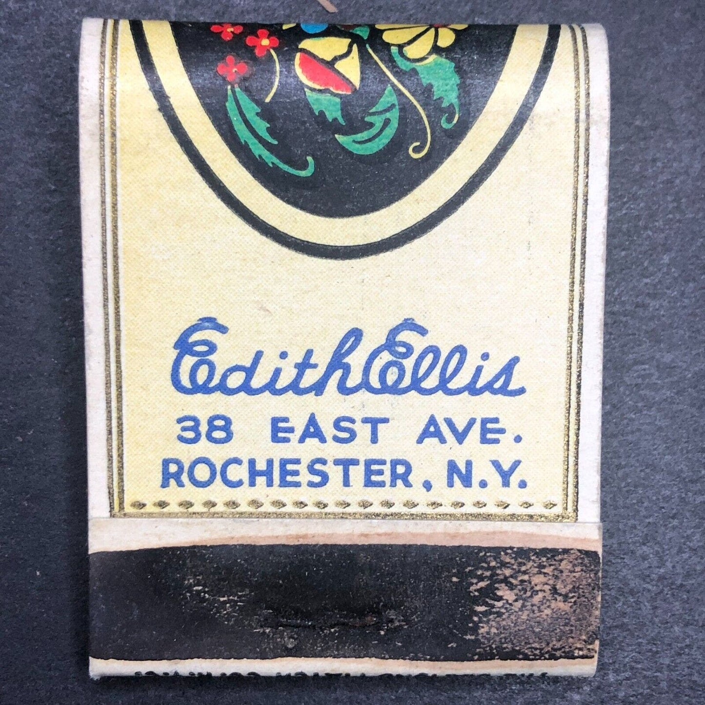 Edith Ellis Restaurant Rochester, NY Full Matchbook c1938-40's Very Scarce VGC