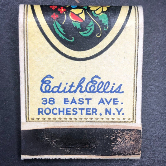 Edith Ellis Restaurant Rochester, NY Full Matchbook c1938-40's Very Scarce VGC