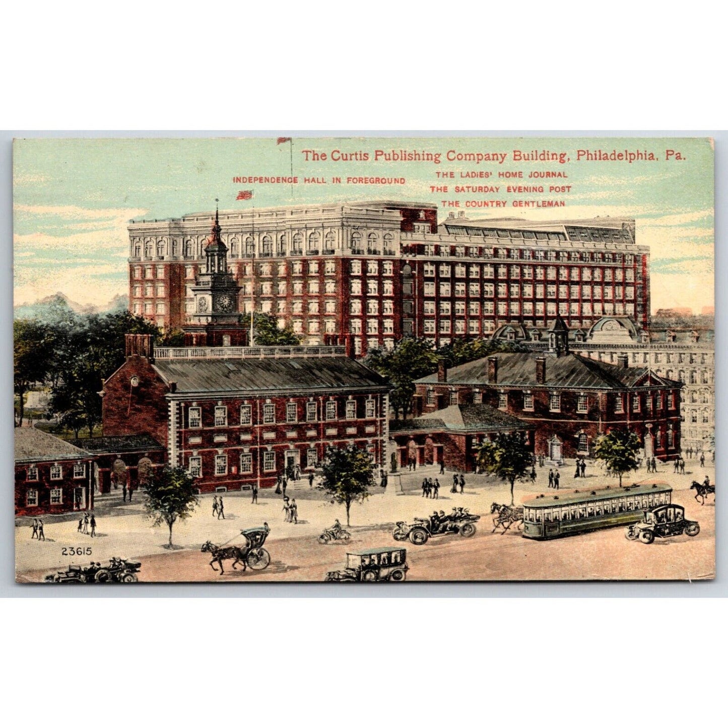 Curtis Publishing Co. Building Philadelphia Advertising Postcard PM 1914 VGC
