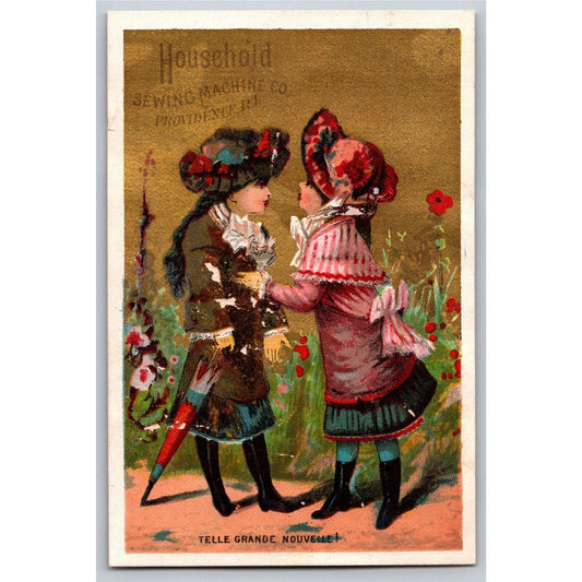 Girls in Black Boots Chat "Telle Grande Nouvelle!" Victorian Trade Card