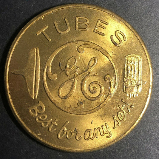 Brass 32mm Numbered GE General Electric Tubes "Gold Rush" Token - Fauver VGC