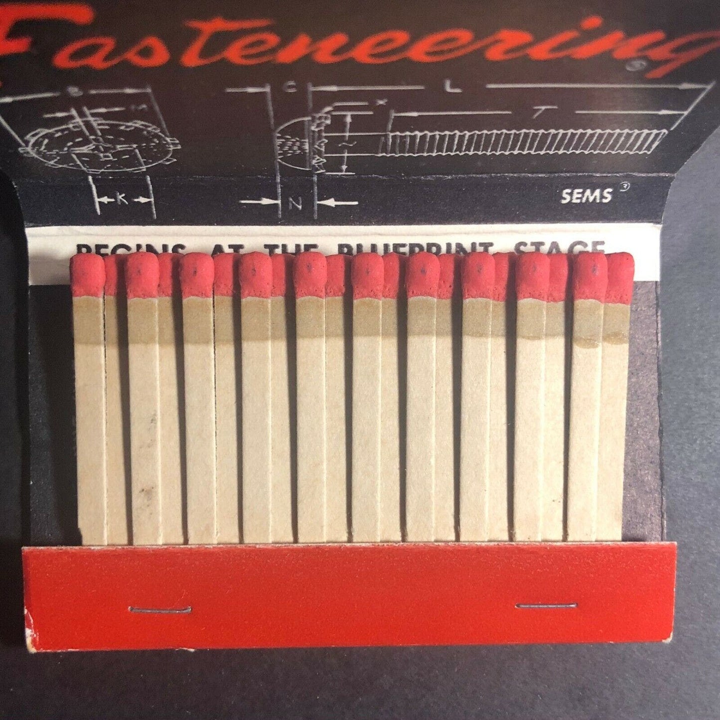 Scarce 50's-60's Full Matchbook "Central Screw Company"