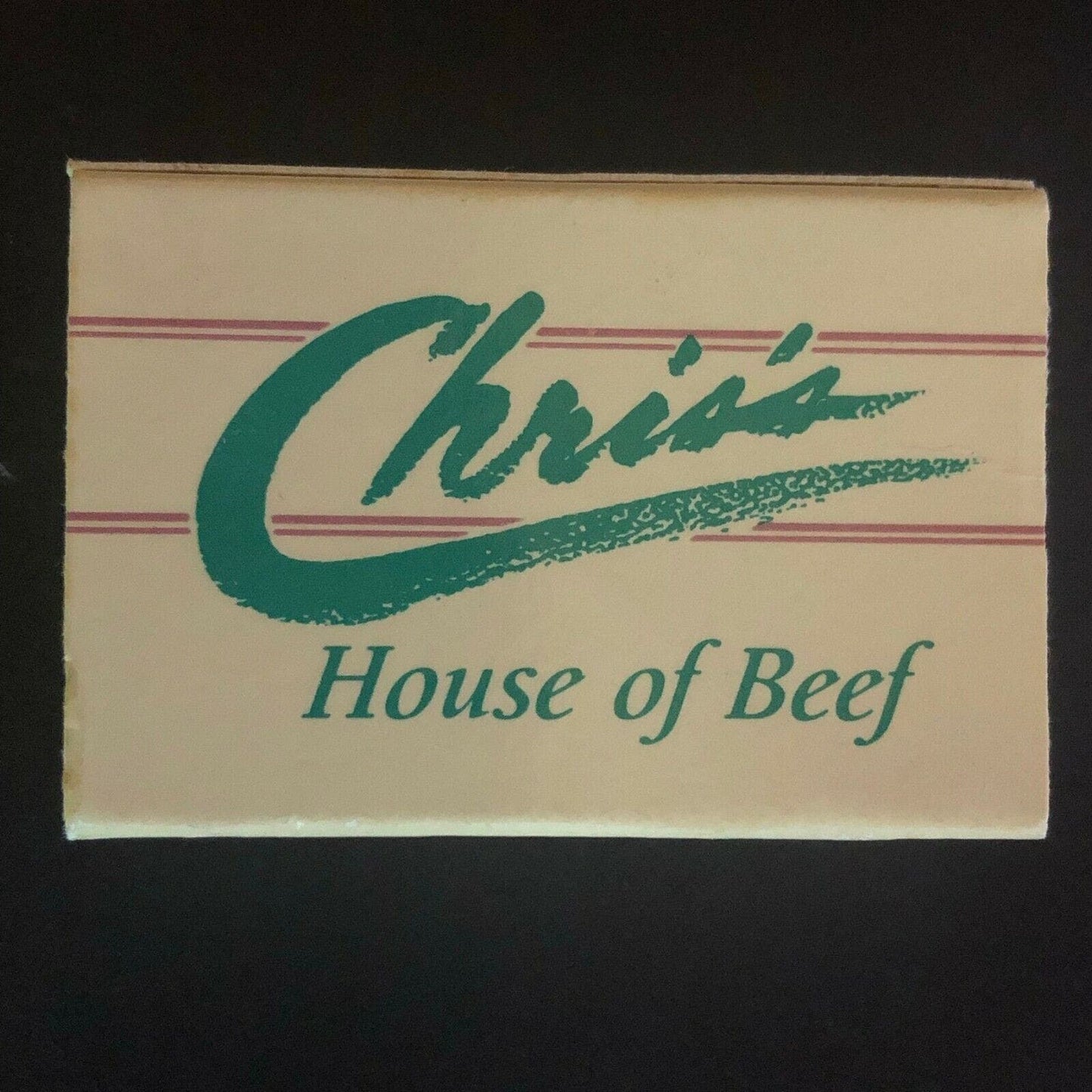 c1980's-90's Wooden Matchbox Matchbook "Chris's House of Beef" Orlando, FL