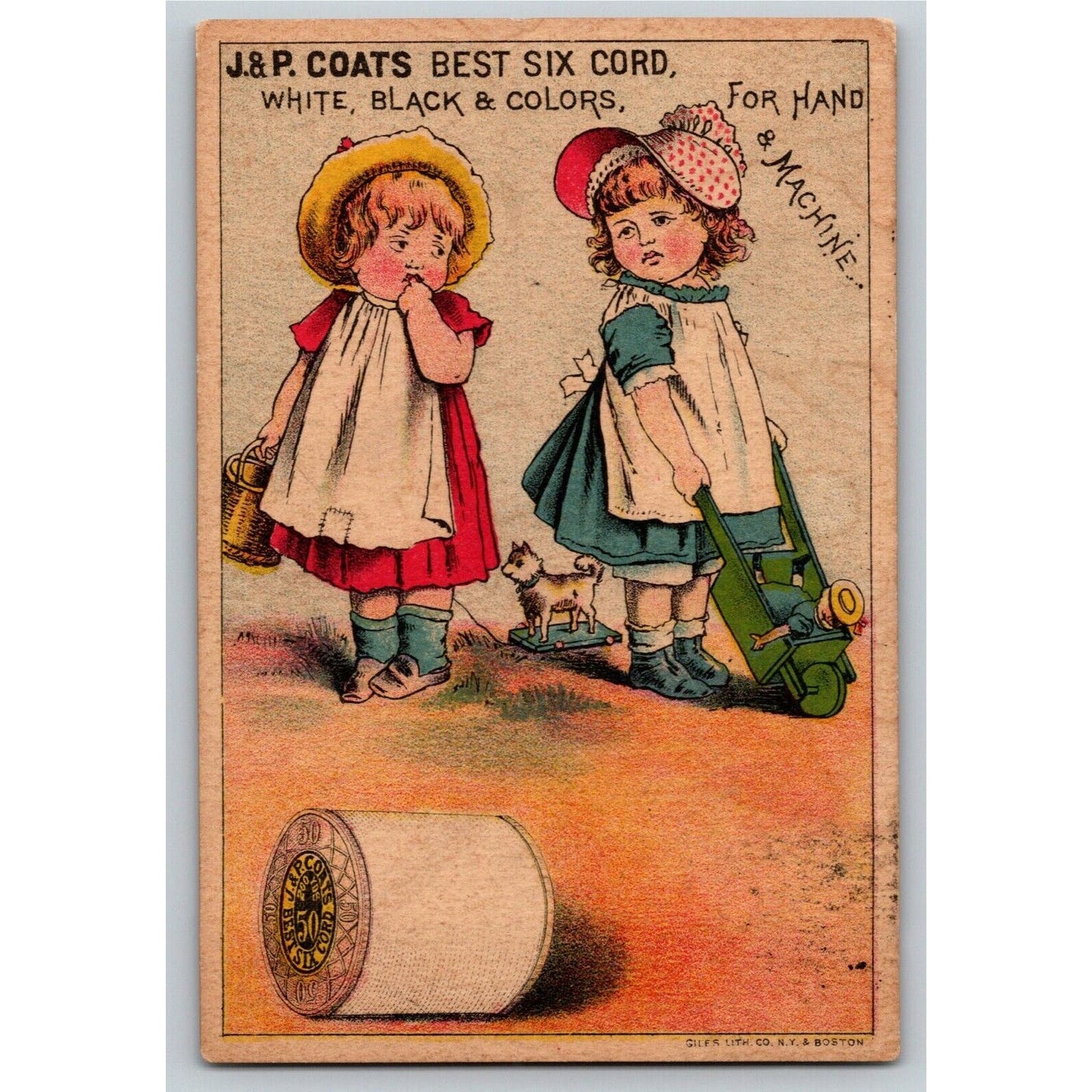 J. P. Coats Six Cord Thread John B. Ammous Confectioneries Victorian Trade Card