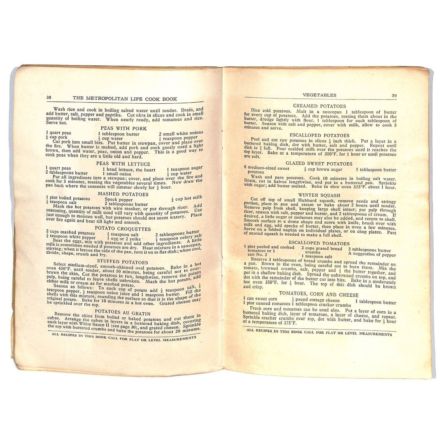 Metropolitan Life Insurance Cook Book Booklet 64pp c1920's-30's