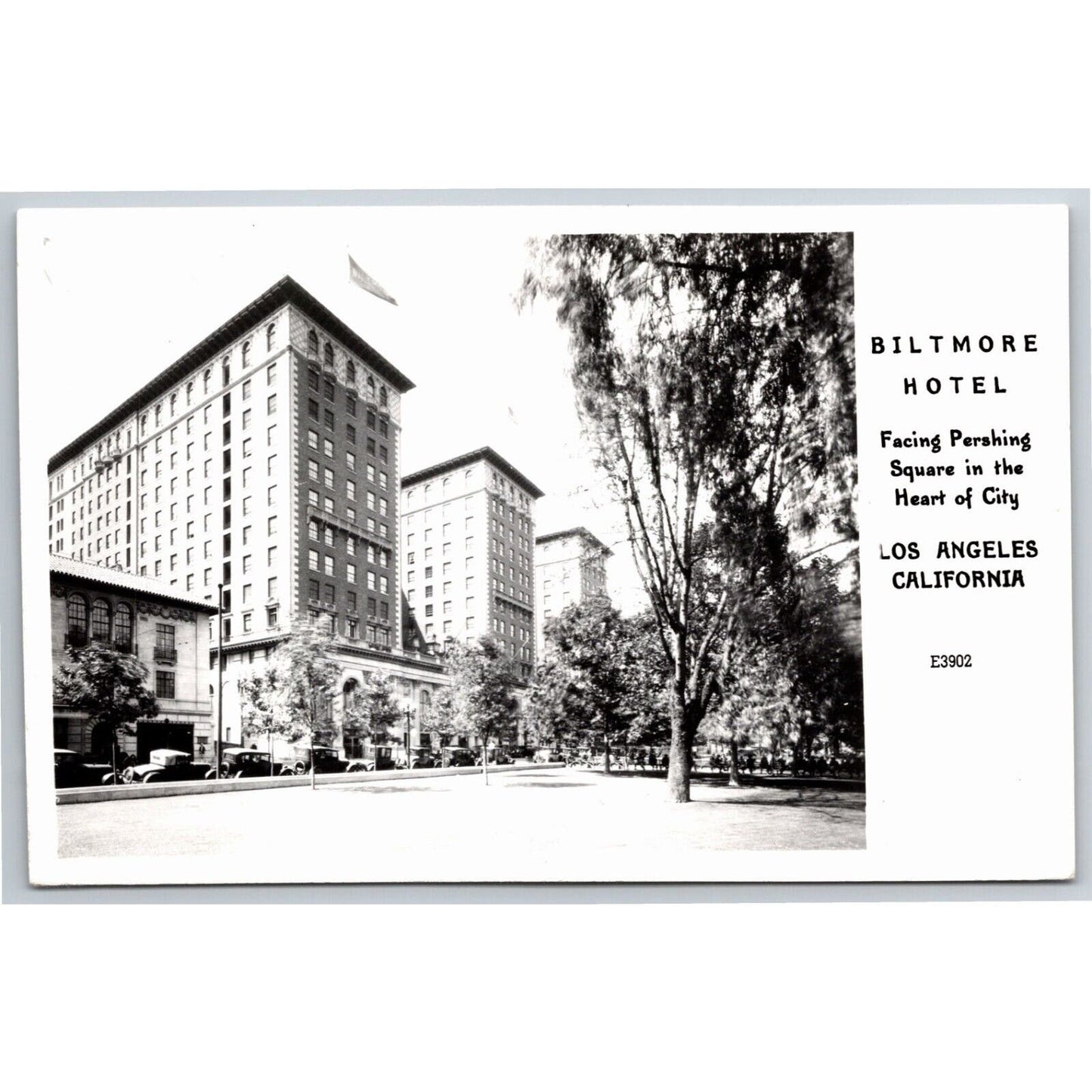 Biltmore Hotel Facing Pershing Square Los Angeles RPPC* Postcard VGC NP c1940's