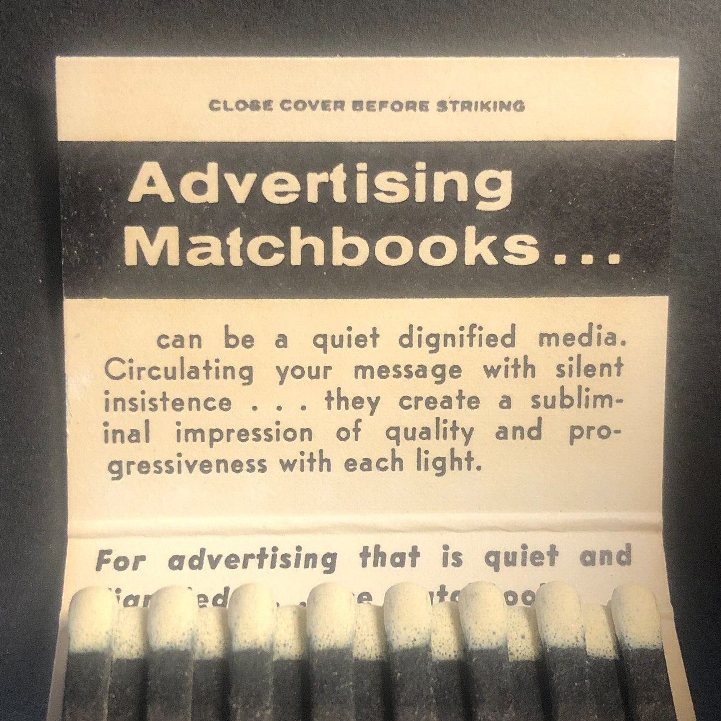 42nd Annual Midwest Beauty Trade Show 1965 Full Vintage Matchbook Scarce VGC
