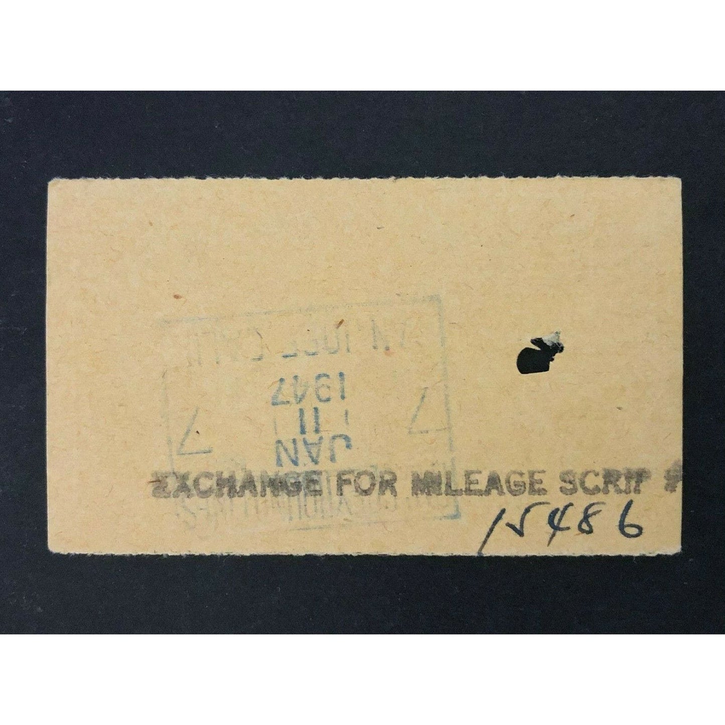 Pacific Greyhound Bus Lines I.D. Check / Ticket "San Jose" 24979 c1945-1955