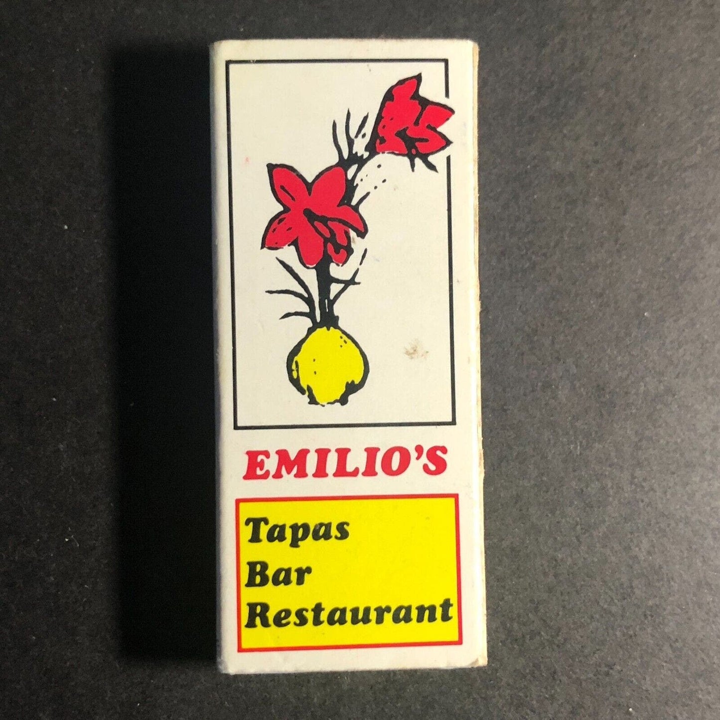 Emilio's Tapas Restaurant Hillside IL Matchbox Matchbook c1988-90's VGC Scarce