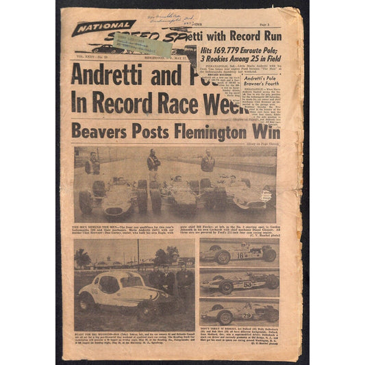 National Speed Sport News 5/17 1967 Andretti Indy Pole Again Racing 23pp