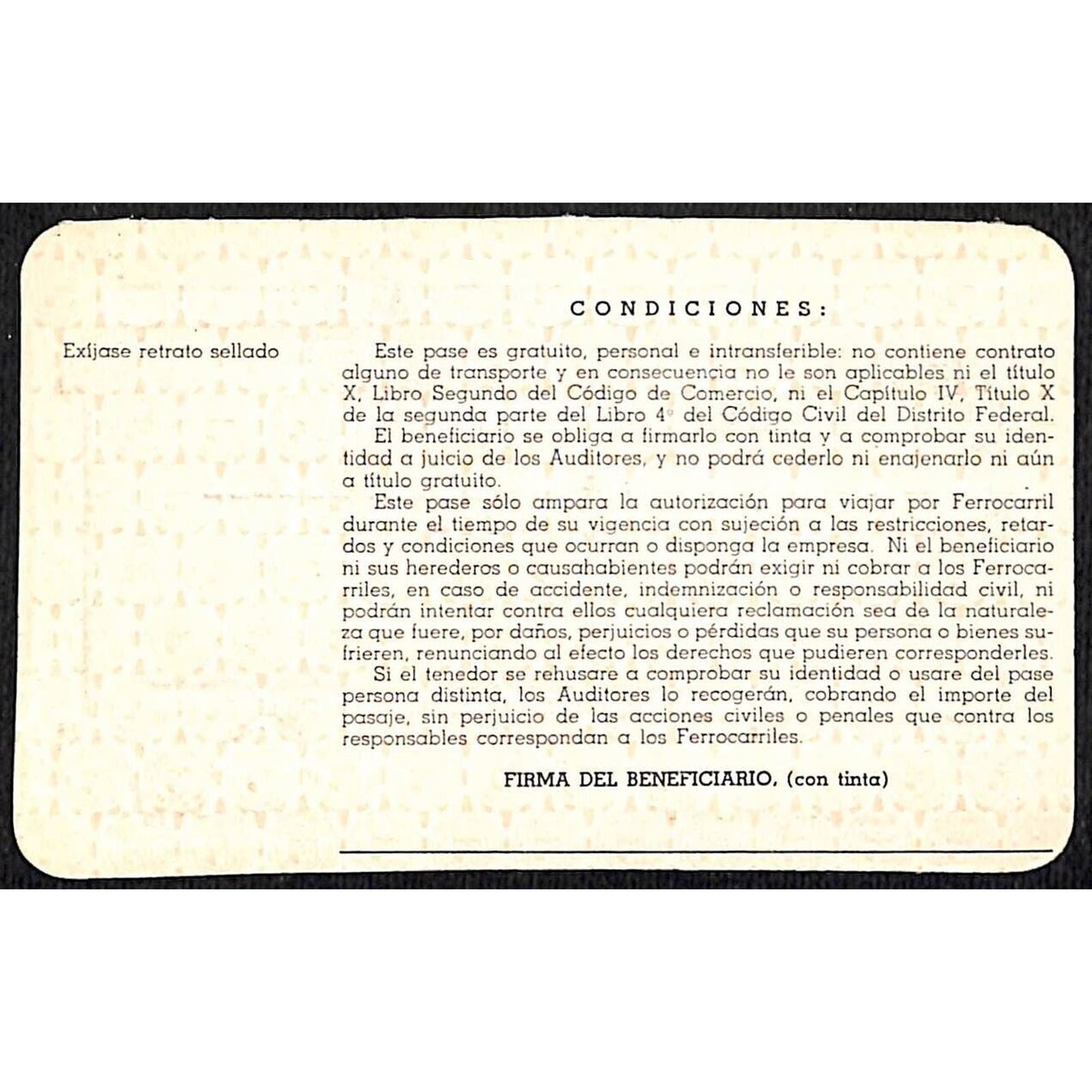 1960 National Railways of Mexico Yearly? Pass Retired Yardmaster