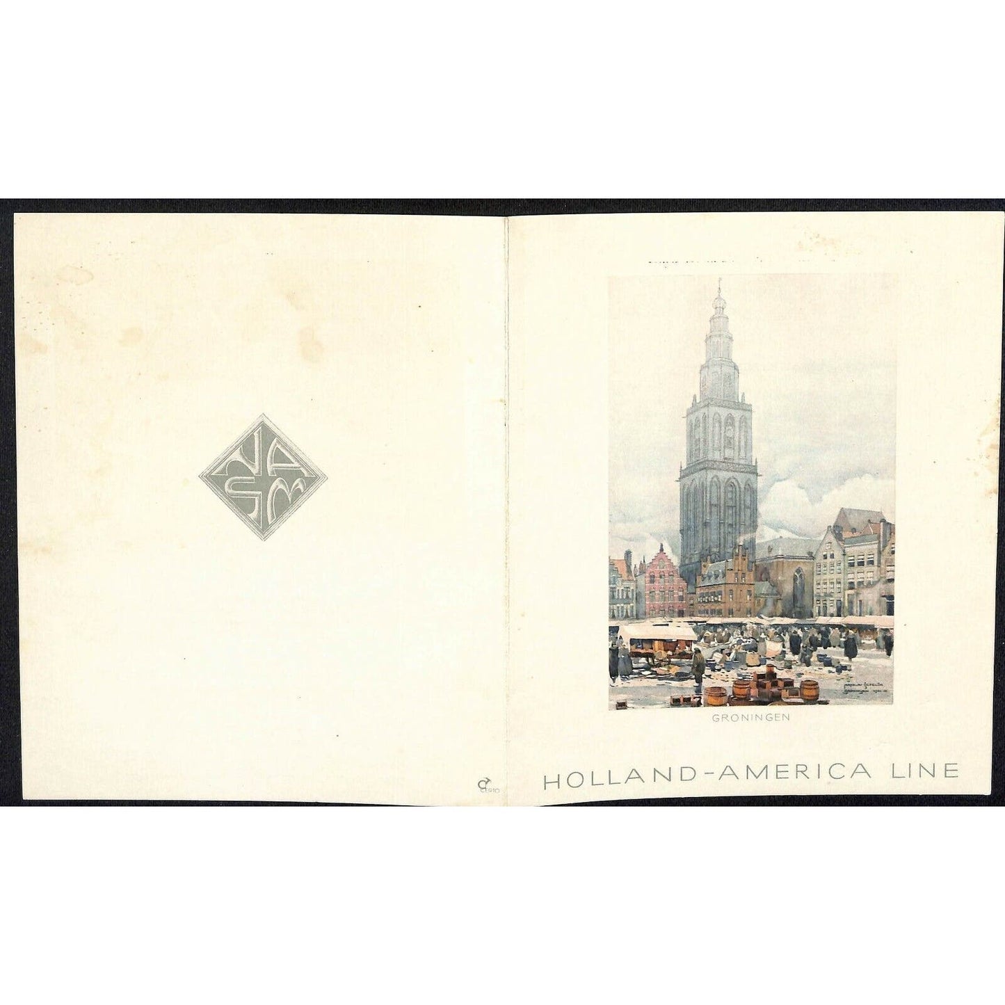 1953 Holland-America Maasdam West Indies Cruise Line Dinner Menu Feb 2 - VGC