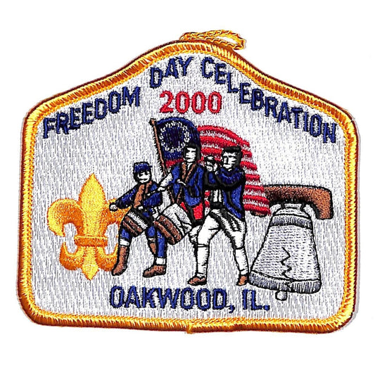 BSA Patch Freedom Day Celebration 2000 Oakwood, IL Patriotic Scarce VGC
