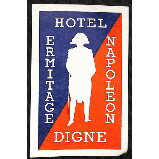 Hotel Digne Ermitage Napoleon Paper Luggage Label Vintage NOS VGC Scarce
