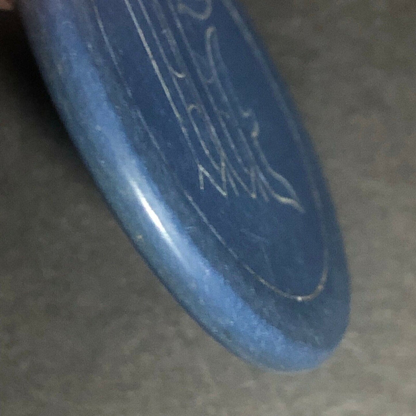 Blue Clay Poker Chip Single Letter "M" or "W" ? Monogram Eisenstadt Collection