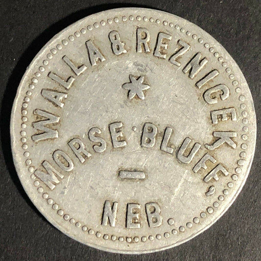 Walla & Reznicek Morse Bluff, NEB G/F $1 In Merchandise Alum. Token 35.6