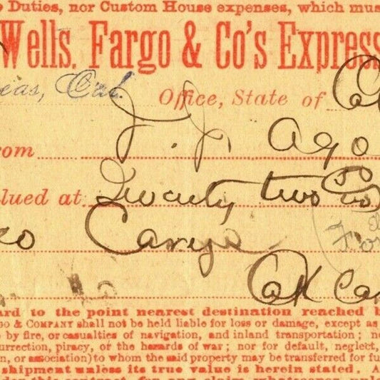 1908 Wells Fargo & Co Express - Grass Valley, CA - $74.41 Money Receipt