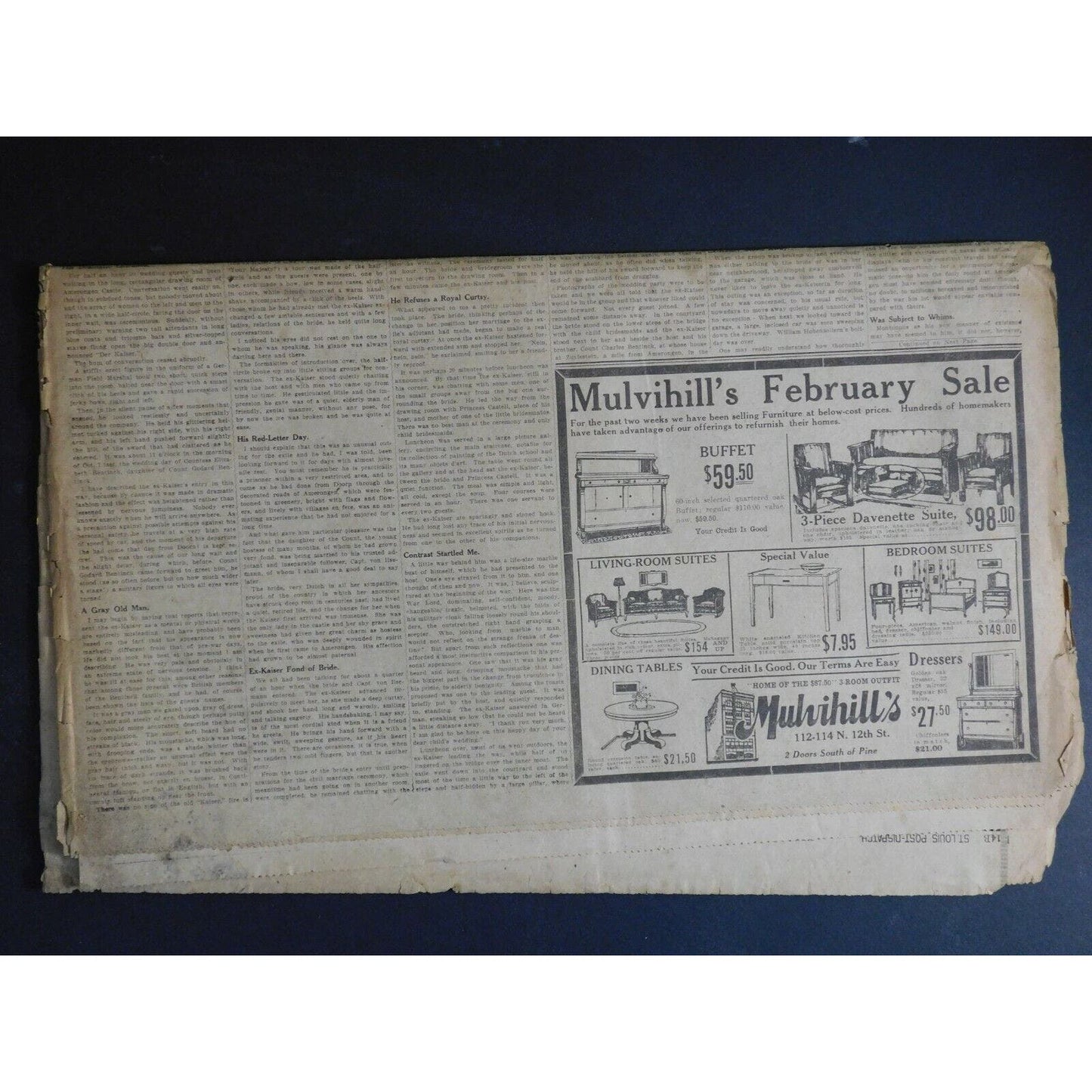 WWI Era Newspaper - St. Louis Post Dispatch - May 20 1921 - 14 pgs.