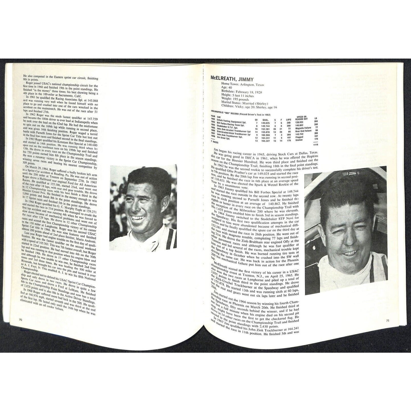 1968 Indy 500 Floyd Clymer's Indianapolis Yearbook IMS 191pp