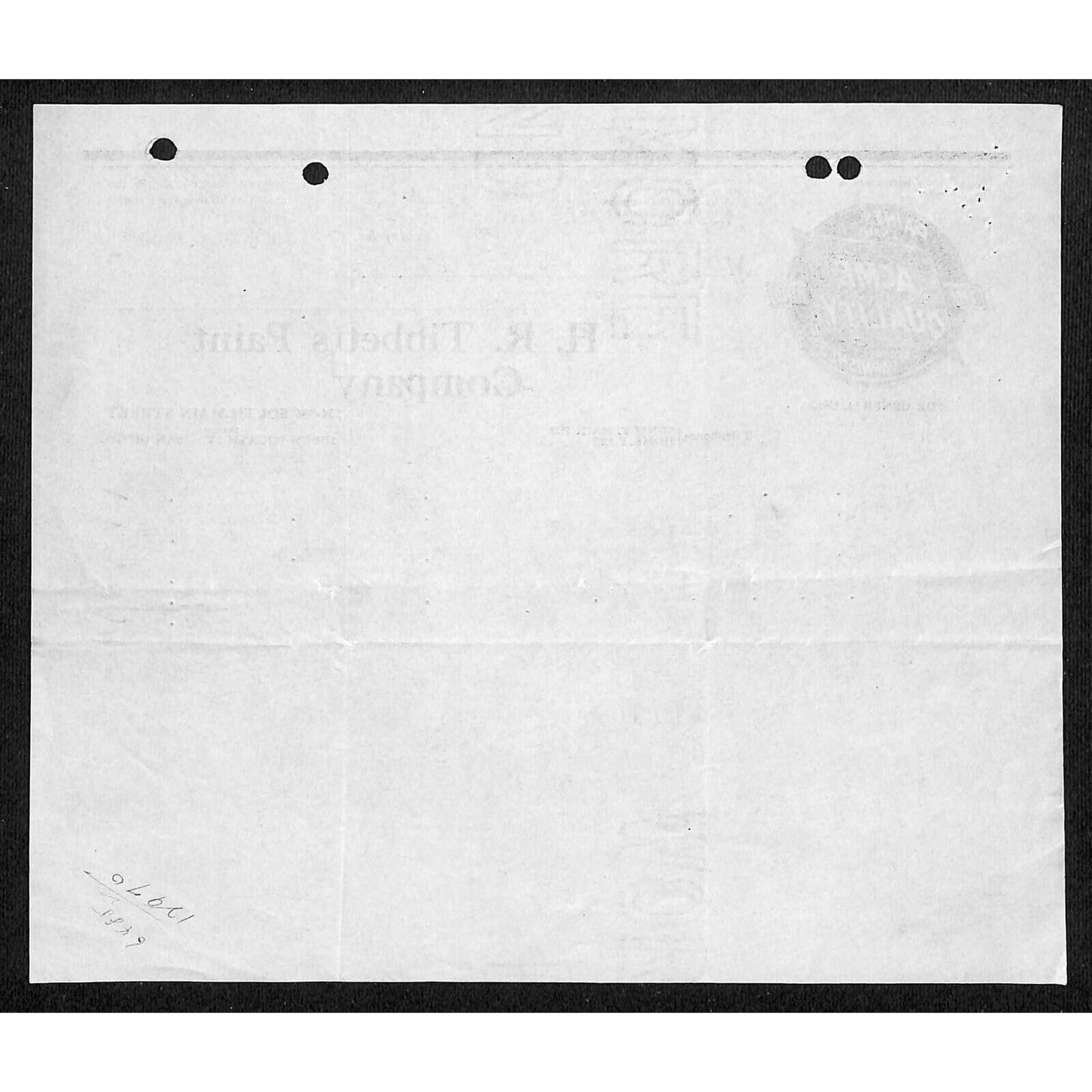 Los Angeles H.R. Tibbetts Paint Co. Acme Stains 1903 Billhead Letterhead Scarce