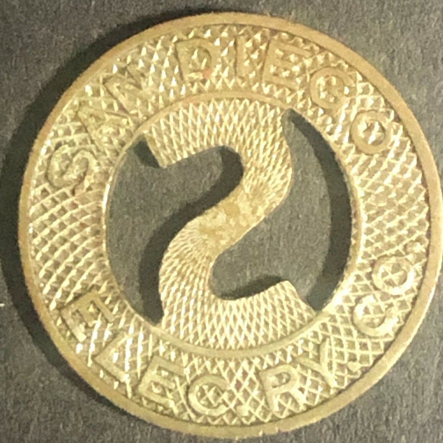 c1940's 16mm San Diego Elec. RY Co. G/F One Full Fare Transit Token CA (1426)