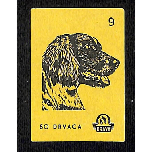 Vintage Yugoslavia Matchbox Label Drvaca Dog Breed Series - #9 VGC c1960's