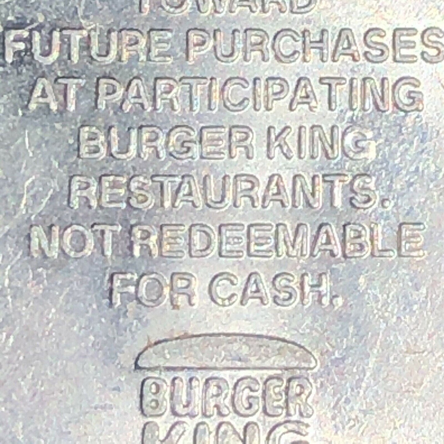 25.85mm Burger King "King Kash" 5c off "Big Tastin' Burger" Aluminum Token