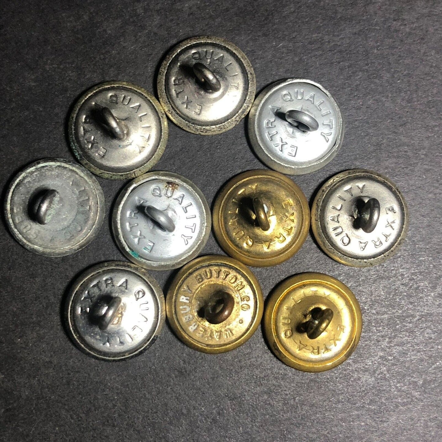 11 New York Central Brass / Silvertone Uniform Button - Mixed Manufacturers
