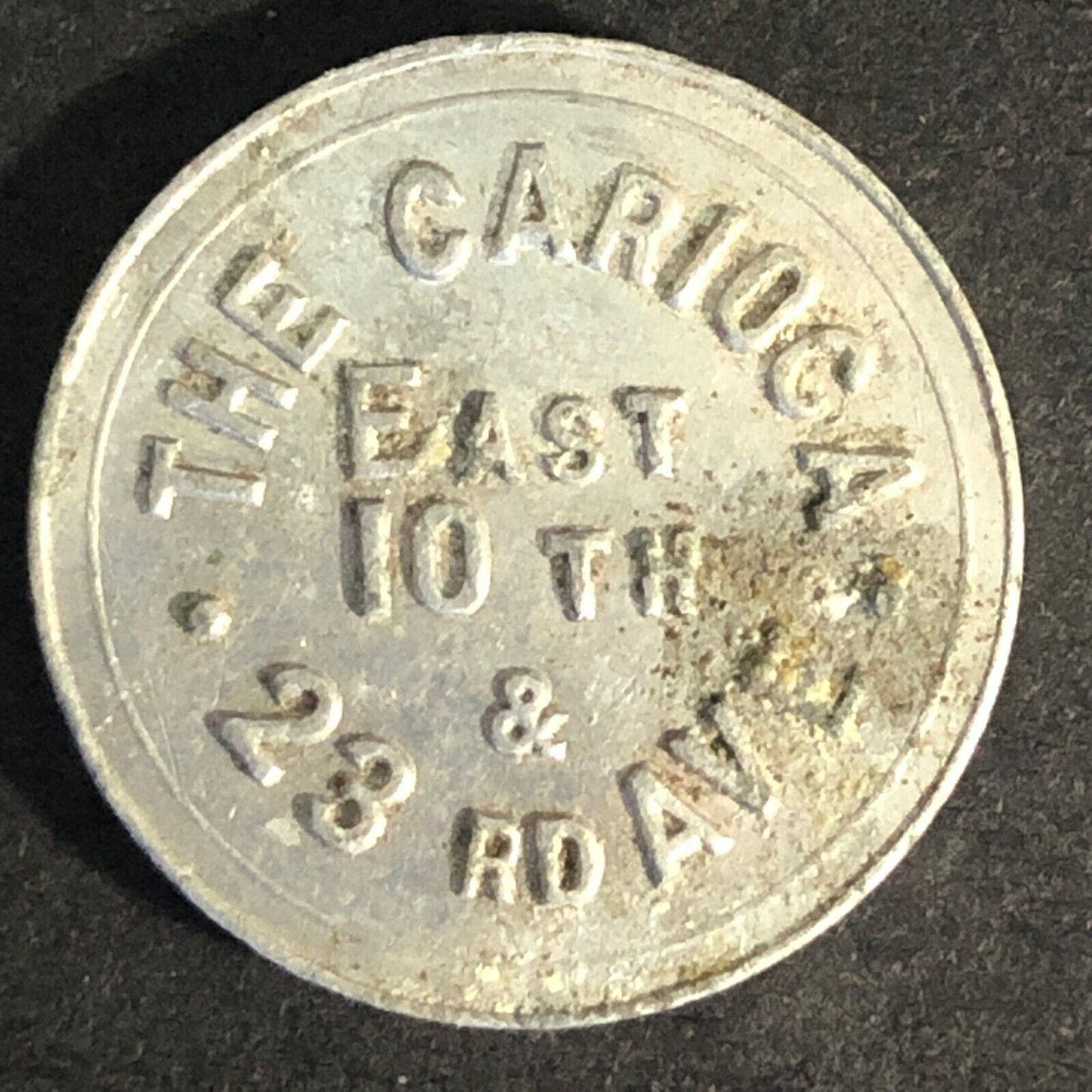 The Carioca East 10th & 23rd Ave G/F 5c Aluminum Maverick Token - 21mm