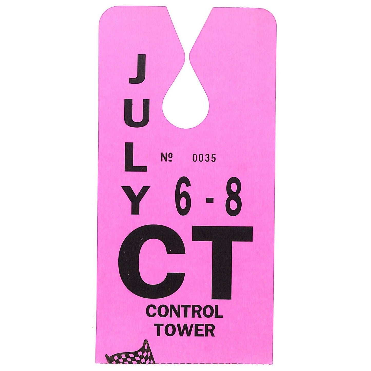 c2000 Kansas Speedway Hanging July 6-8 Control Tower Parking Pass #35 VGC