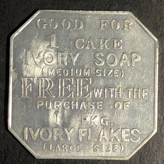 Ivory Flakes Soap Procter and Gamble Alum Trade Token "31" 28mm c1920-30's