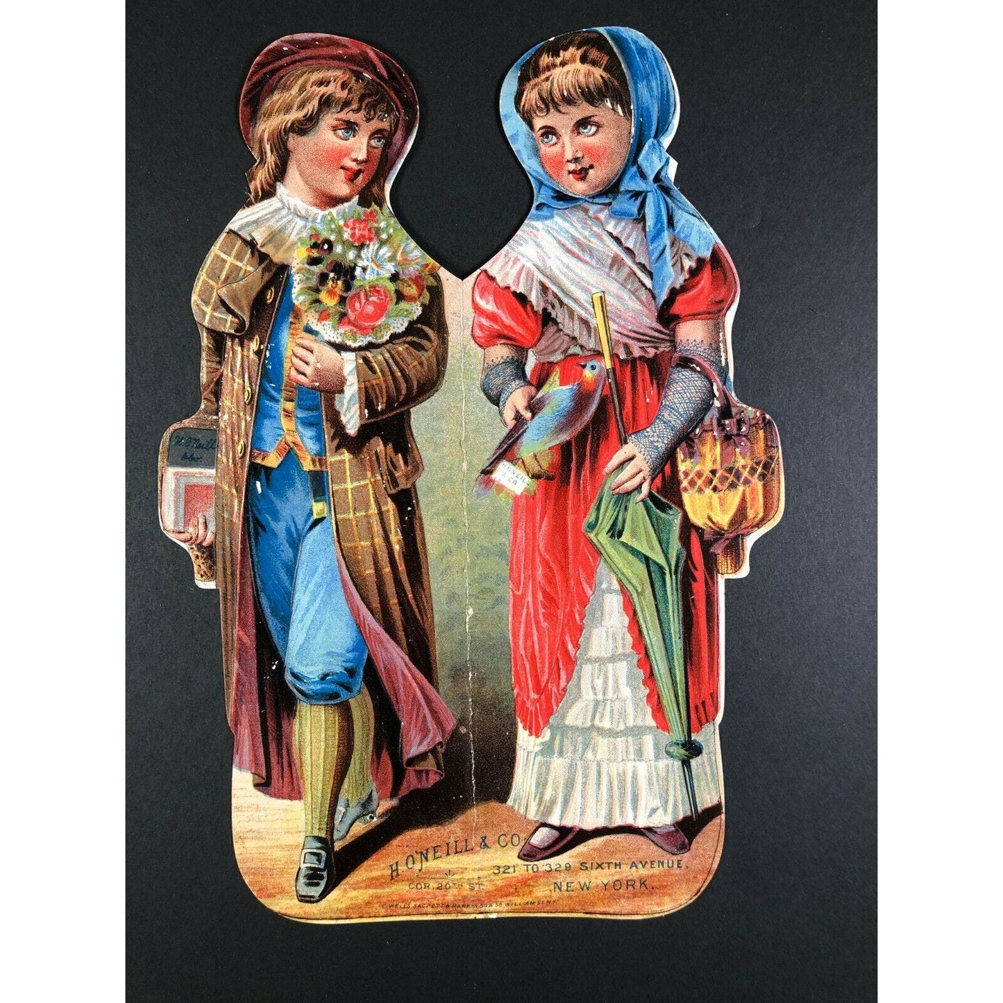 Group of 4 Large Trade Card / Calendar / Advertising 1910 Colorful Die Cuts