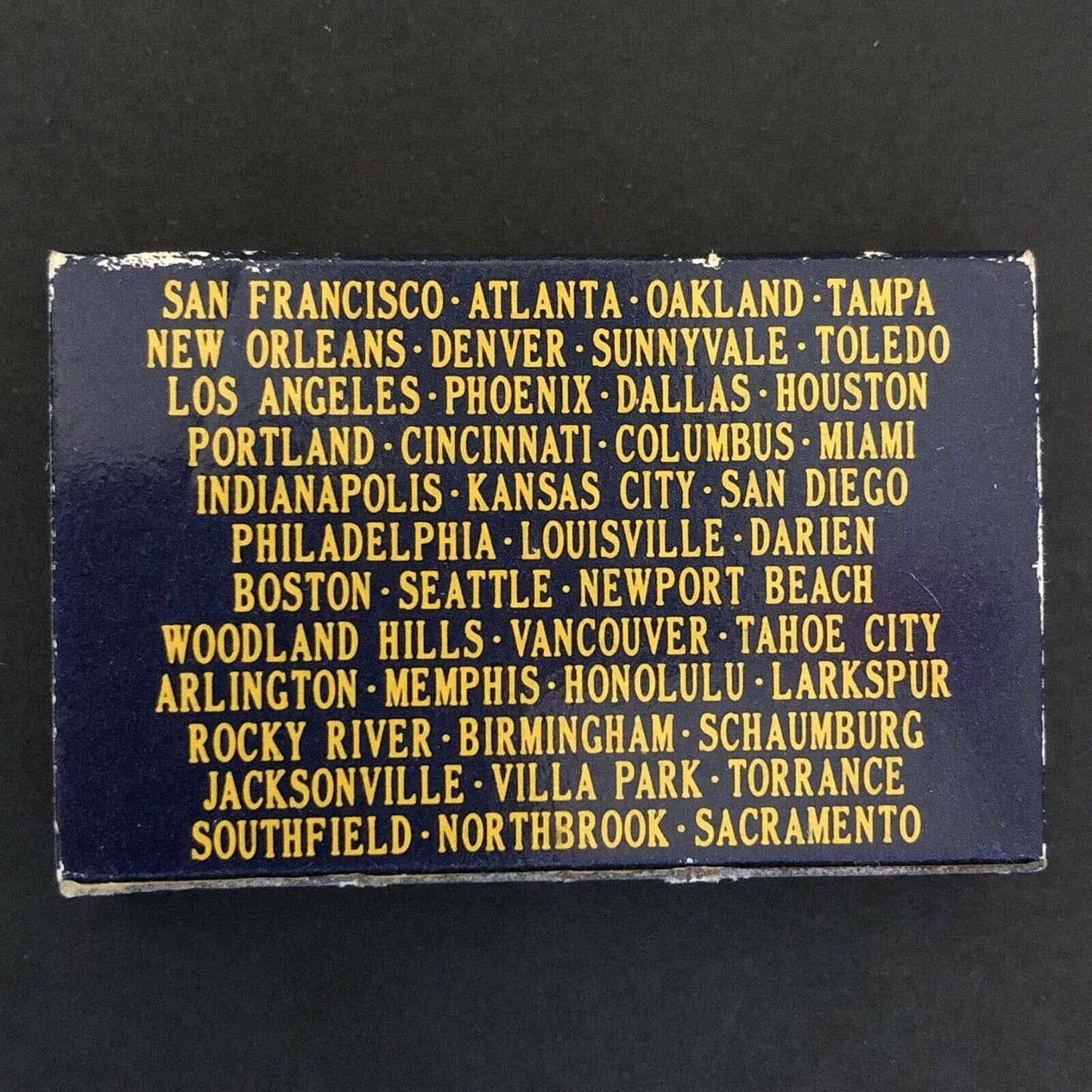 c1990's Vintage Wooden Matchbox / Matchbook "Victoria Station" Many US Cities