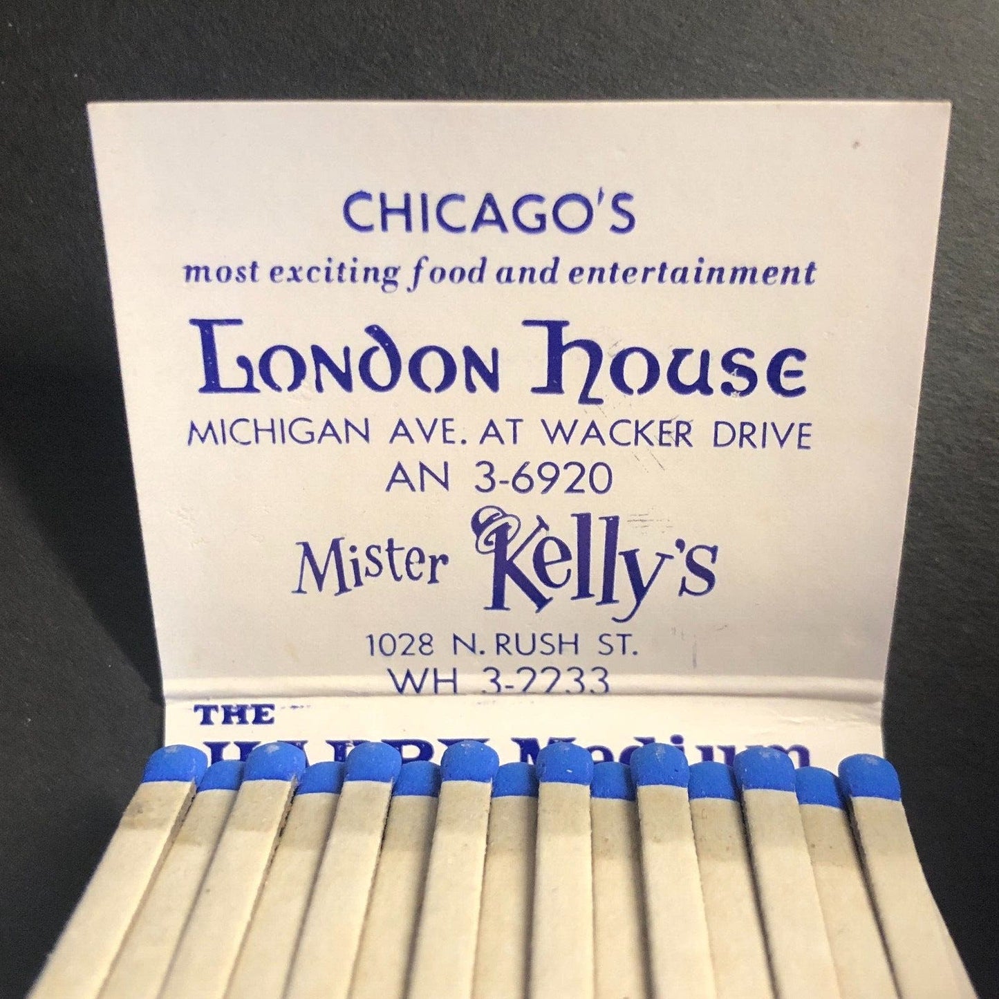 London House Restaurant Vintage Full Matchbook c1960's-73 VGC