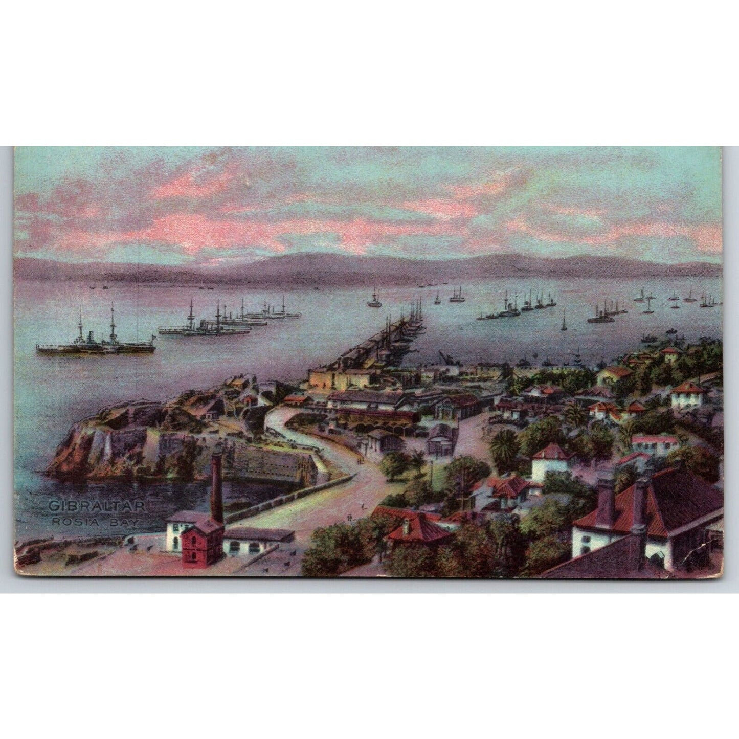 Prudential Ins. Co. "Strength of Gibraltar" Adv. Postcard PM 1911 Rosia Bay