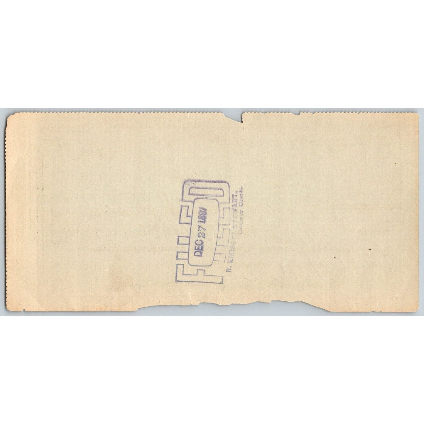 Guthrie, OK 1897 Territorial County Treasurers Office Receipt re: Warrant