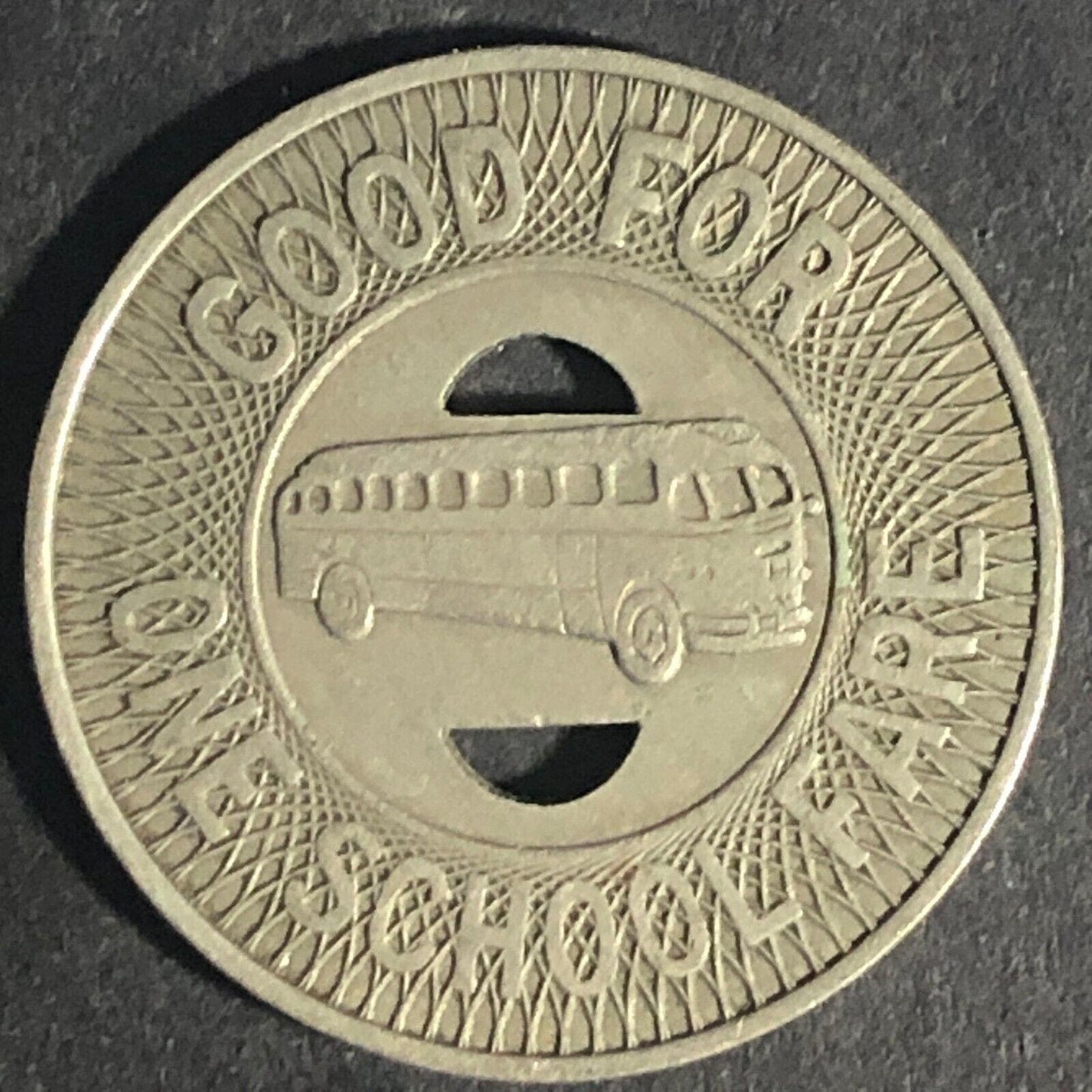 Manchester Transit Inc (NH) G/F One School Fare WM Bus Transit Token 22mm Scarce
