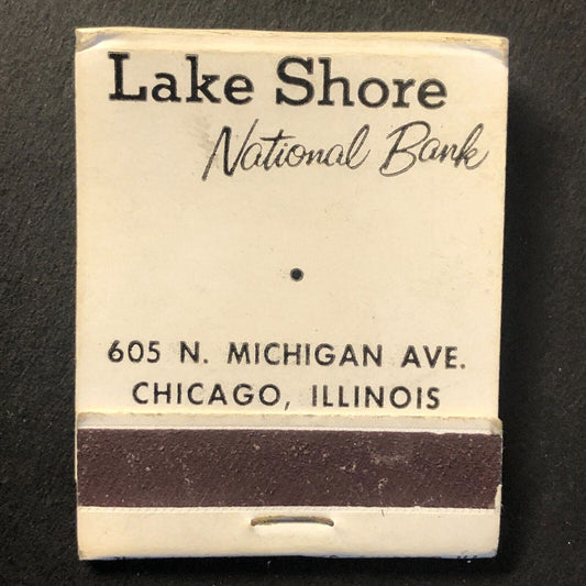 Lake Shore National Bank Chicago Vintage Full Matchbook c1950's-60's