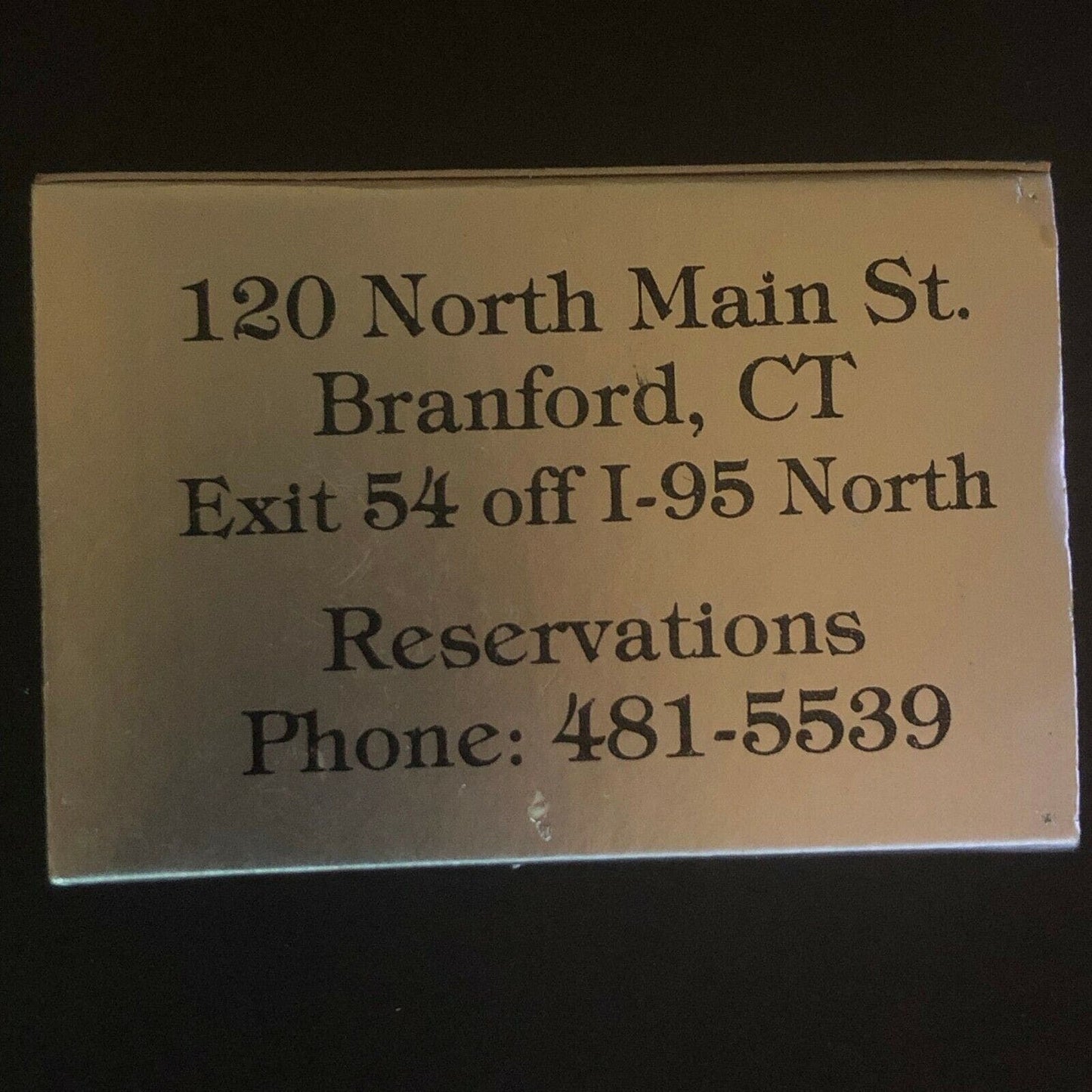 c1970's-80's Wooden Matchbox Matchbook Branford, CT "Tandom's Fine Restaurant"