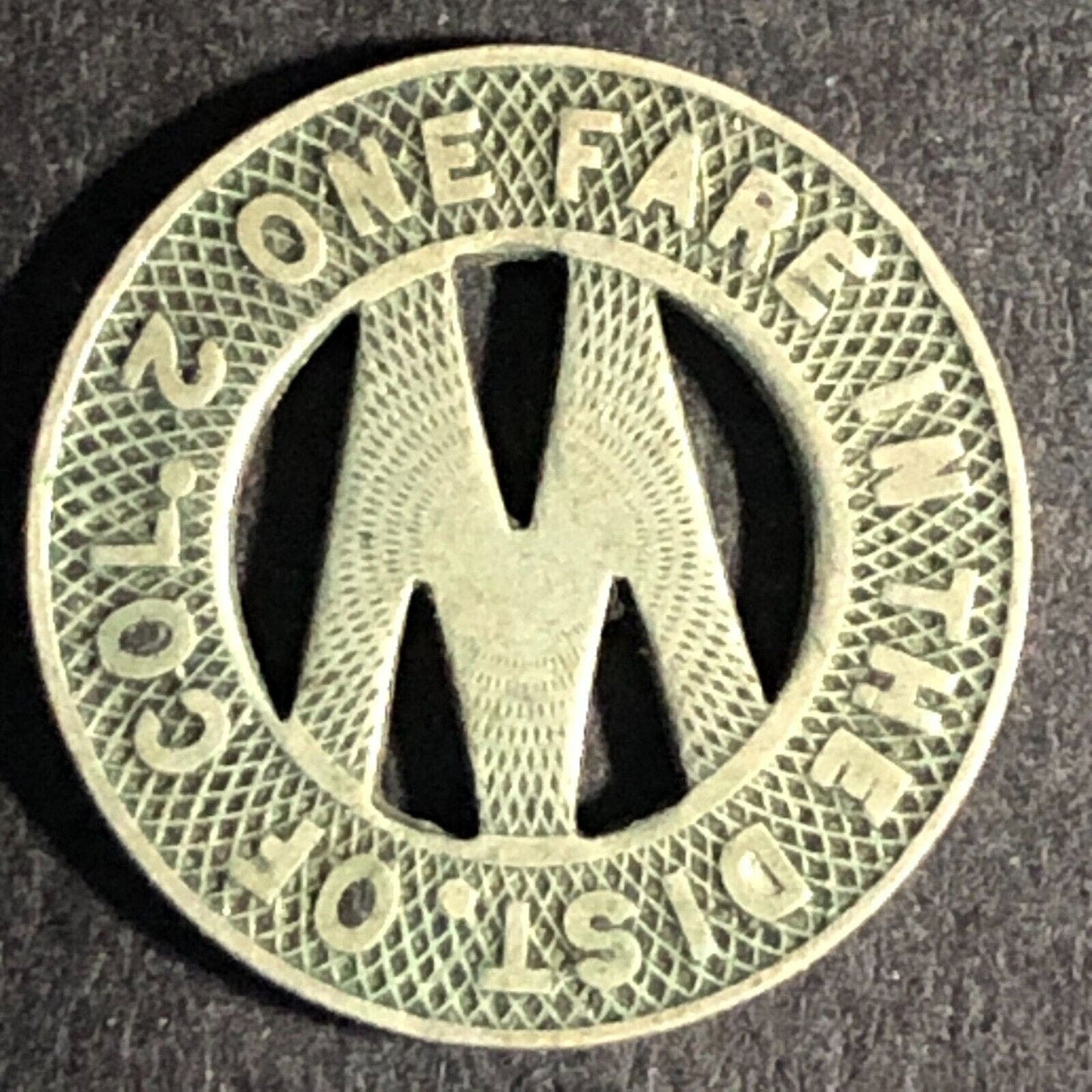 Wash. RY. & E. Co. Cap. Trac. Co. - WM One Fare Dist. of Col. 2 Token 16.5mm