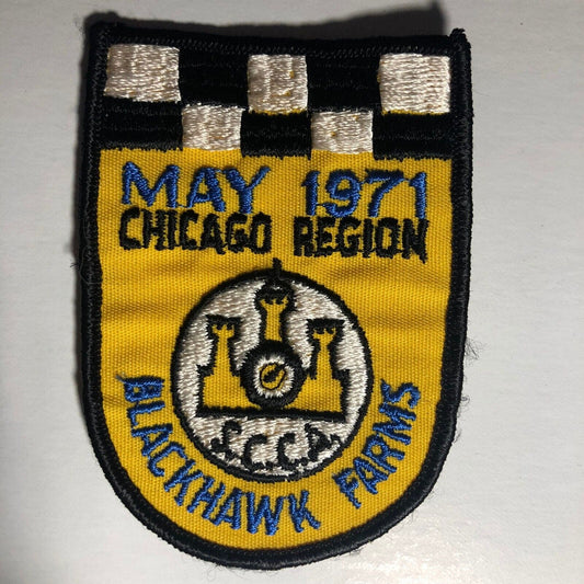 Blackhawk Farms S.C.C.A. Chicago Region May 1971 - Vintage Embr. Patch Scarce