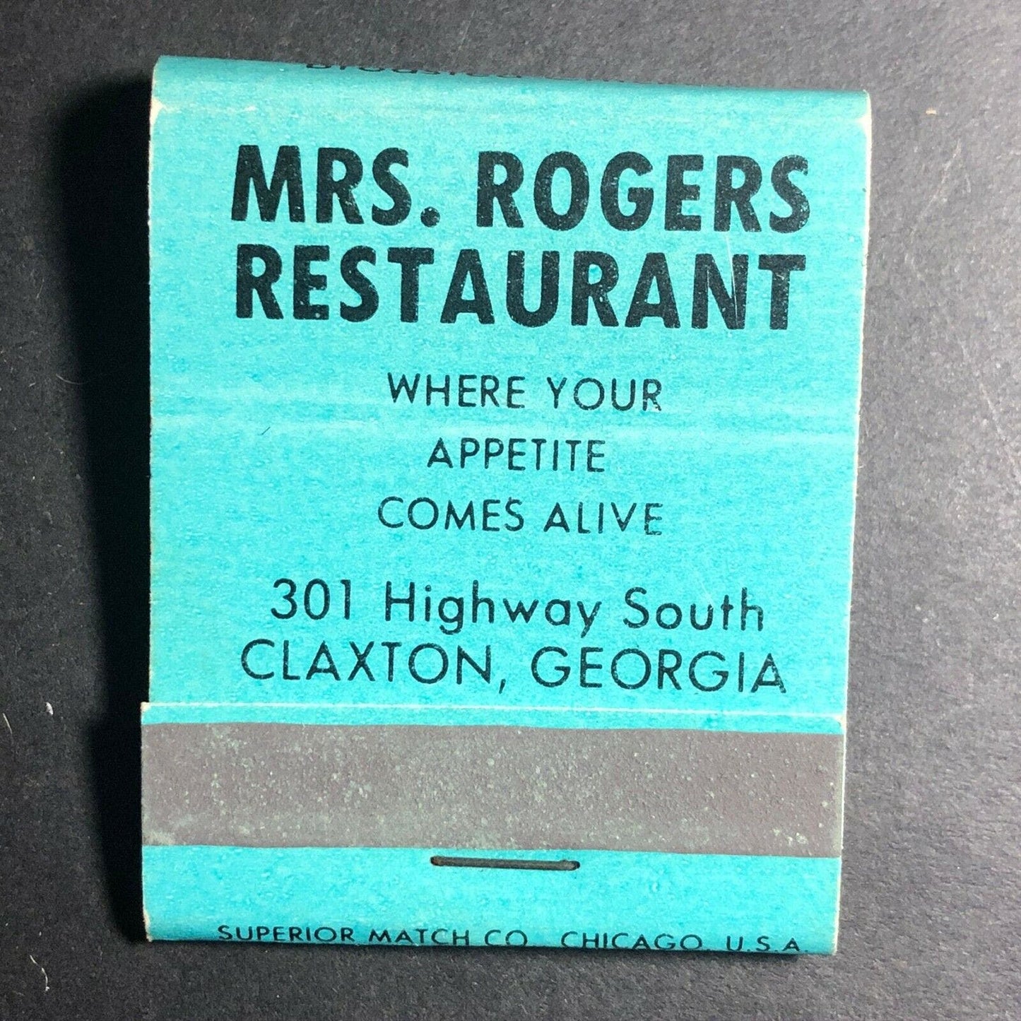 1960's-70's Full Matchbook - "Rogers Restaurant" "Rogers Oil" Claxton, GA