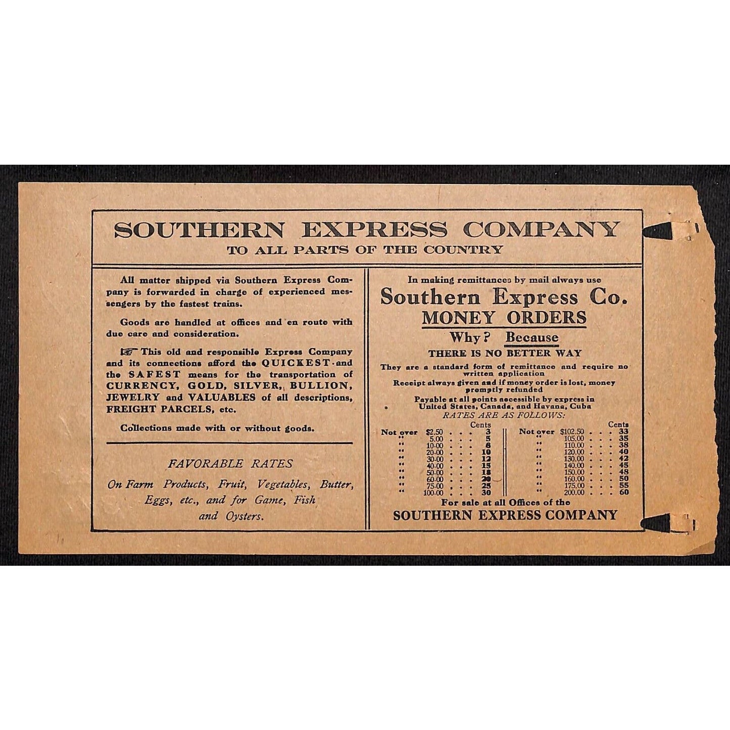 Southern Express Co. 1917 Blacksburg VA Railroad $3.46 "Uniform Express Receipt"