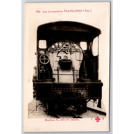 French Railroad RPPC* Postcard Machine 230-375" C 196 c1910 F. Fleury