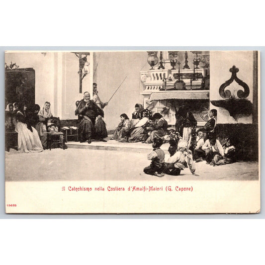 Italian Postcard Catechism Amalfi Coast Maiori RPPC 1901-1907 NP VGC