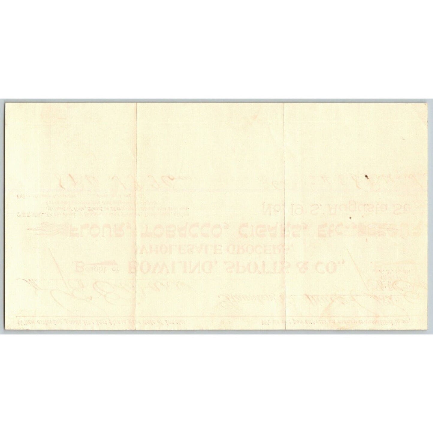 1893 Scarce Bowling, Spotts & Co Flour Cigars Billhead Letterhead Staunton, VA