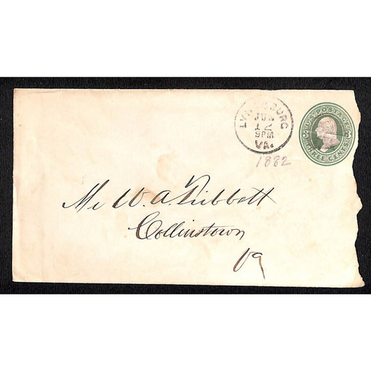 Lynchburg, VA 1882 W.A. Tribbett (Merchant) Collierstown, VA Cover / Envelope