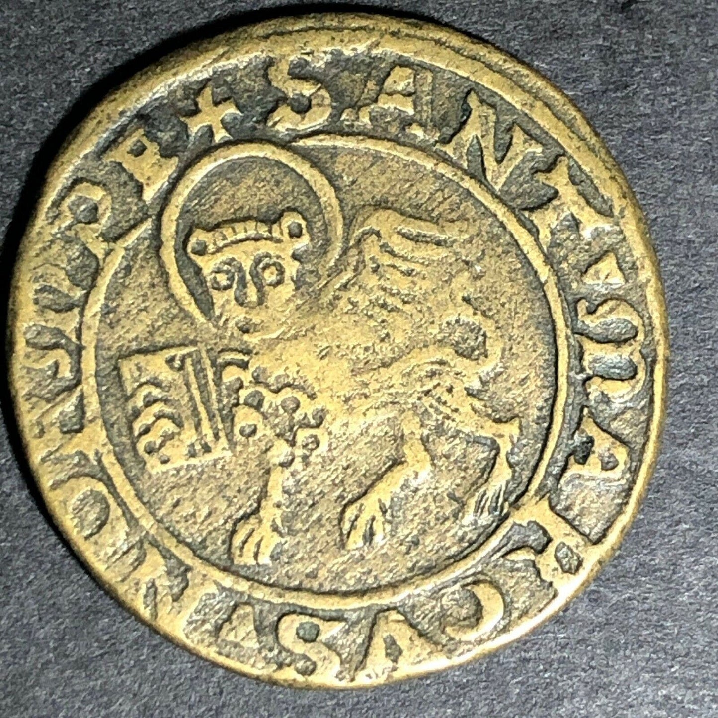 c1553-1584 26.8mm Lion of St. Mark Hans Schultes Jeton Counter Ben Fauver Coll.